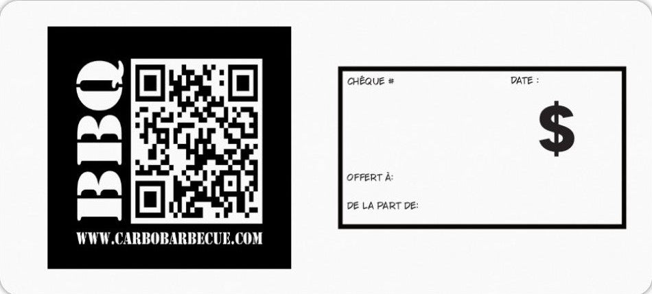 Certificats Cadeaux physiques (envoi postal inclus pour le Canada)